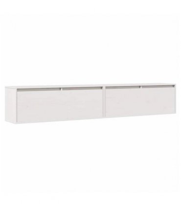 vidaXL Wall Cabinets 2 pcs White 100x30x35 cm Solid Wood Pine