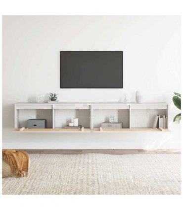 vidaXL Wall Cabinets 2 pcs White 100x30x35 cm Solid Wood Pine