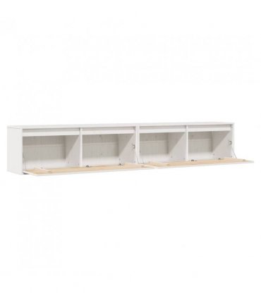vidaXL Wall Cabinets 2 pcs White 100x30x35 cm Solid Wood Pine