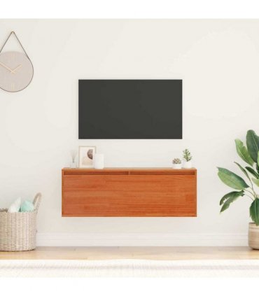 vidaXL Wall Cabinet Wax Brown 100 x 30 x 35 cm Solid Pine Wood