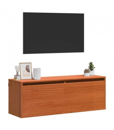 vidaXL Wall Cabinet Wax Brown 100 x 30 x 35 cm Solid Pine Wood