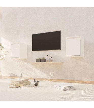 vidaXL Wall Cabinets 2 pcs White 30x30x40 cm Solid Wood Pine