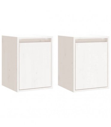 vidaXL Wall Cabinets 2 pcs White 30x30x40 cm Solid Wood Pine