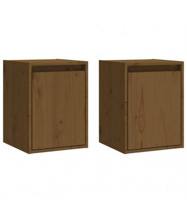 vidaXL Wall Cabinets 2 pcs Honey Brown 30x30x40 cm Solid Wood Pine