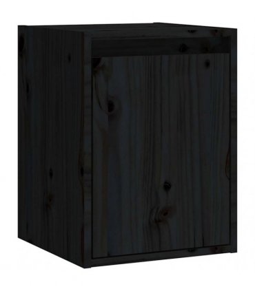 vidaXL Wall Cabinets 2 pcs Black 30x30x40 cm Solid Wood Pine