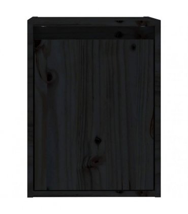 vidaXL Wall Cabinets 2 pcs Black 30x30x40 cm Solid Wood Pine