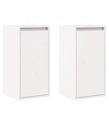 vidaXL Wall Cabinets 2 pcs White 30x30x60 cm Solid Wood Pine