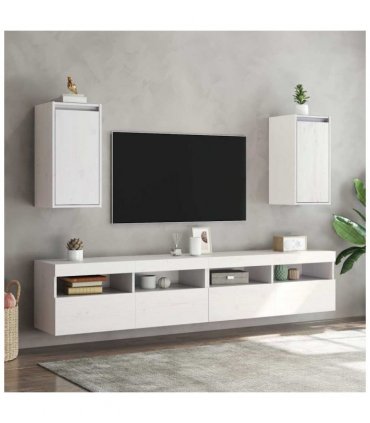 vidaXL Wall Cabinets 2 pcs White 30x30x60 cm Solid Wood Pine