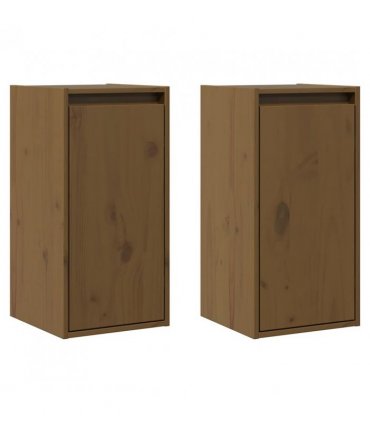 vidaXL Wall Cabinets 2 pcs Honey Brown 30x30x60 cm Solid Wood Pine
