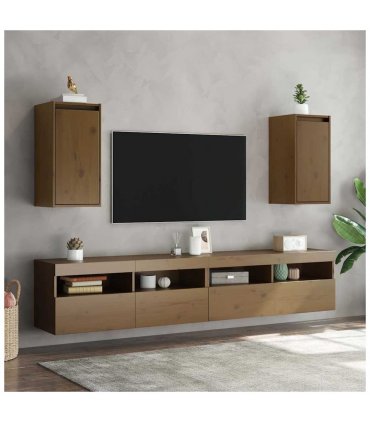 vidaXL Wall Cabinets 2 pcs Honey Brown 30x30x60 cm Solid Wood Pine