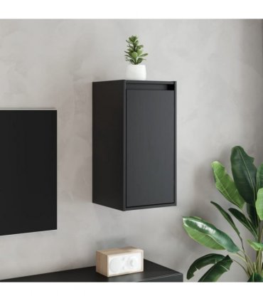 vidaXL Wall Cabinets 2 pcs Black 30x30x60 cm Solid Wood Pine