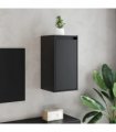 vidaXL Wall Cabinets 2 pcs Black 30x30x60 cm Solid Wood Pine