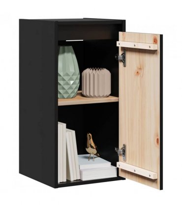 vidaXL Wall Cabinets 2 pcs Black 30x30x60 cm Solid Wood Pine