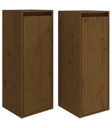 vidaXL Wall Cabinets 2 pcs Honey Brown 30x30x80 cm Solid Wood Pine