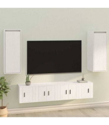 vidaXL Wall Cabinets 2 pcs White 30x30x80 cm Solid Wood Pine