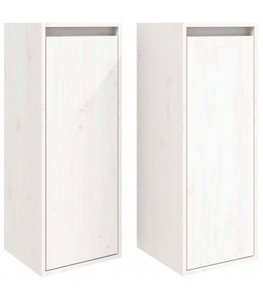 vidaXL Wall Cabinets 2 pcs White 30x30x80 cm Solid Wood Pine