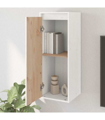 vidaXL Wall Cabinet White 30x30x80 cm Solid Wood Pine