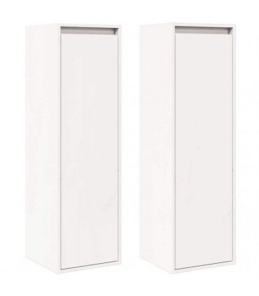 vidaXL Wall Cabinets 2 pcs White 30x30x100 cm Solid Pinewood