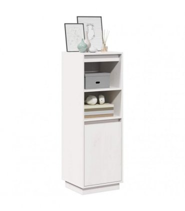 vidaXL Highboard White 37x34x110 cm Solid Wood Pine