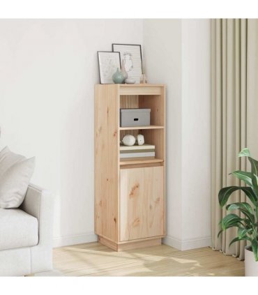 vidaXL Highboard 37x34x110 cm Solid Wood Pine — Colour: natural