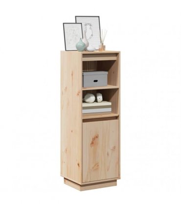 vidaXL Highboard 37x34x110 cm Solid Wood Pine — Colour: natural