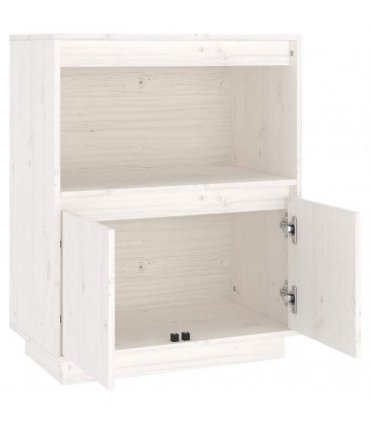 vidaXL Sideboard White 60x34x75 cm Solid Wood Pine — V0672028885
