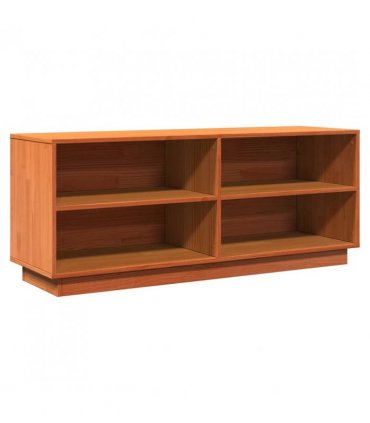 vidaXL Shoe Cabinet Wax Brown 110x34x45 cm Solid Wood Pine