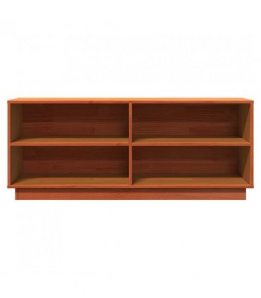vidaXL Shoe Cabinet Wax Brown 110x34x45 cm Solid Wood Pine