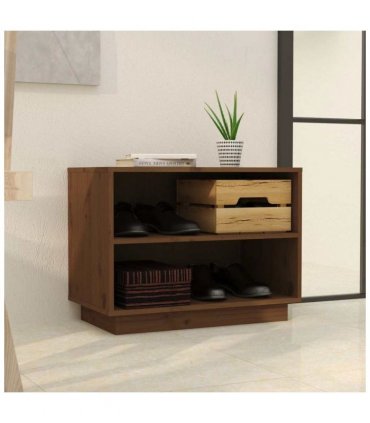vidaXL Shoe Cabinet Honey Brown 60x34x45 cm Solid Wood Pine