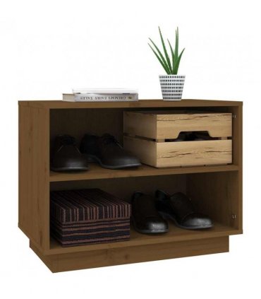 vidaXL Shoe Cabinet Honey Brown 60x34x45 cm Solid Wood Pine