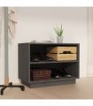 vidaXL Shoe Cabinet Grey 60x34x45 cm Solid Wood Pine