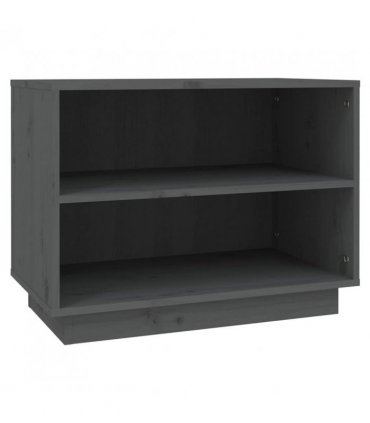 vidaXL Shoe Cabinet Grey 60x34x45 cm Solid Wood Pine