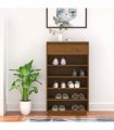 vidaXL Shoe Cabinet Honey Brown 60x34x105 cm Solid Wood Pine