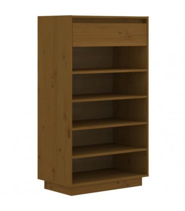 vidaXL Shoe Cabinet Honey Brown 60x34x105 cm Solid Wood Pine