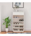 vidaXL Shoe Cabinet White 60x34x105 cm Solid Wood Pine