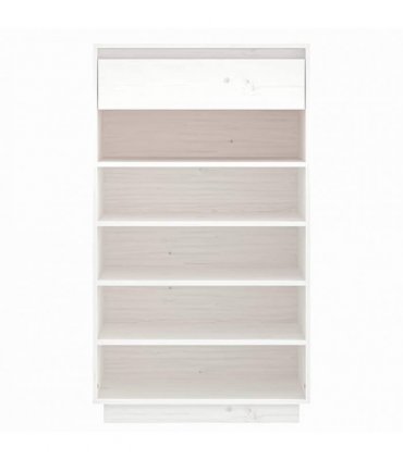 vidaXL Shoe Cabinet White 60x34x105 cm Solid Wood Pine