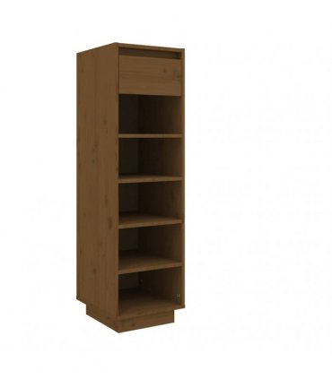 vidaXL Shoe Cabinet Honey Brown 30x34x105 cm Solid Wood Pine