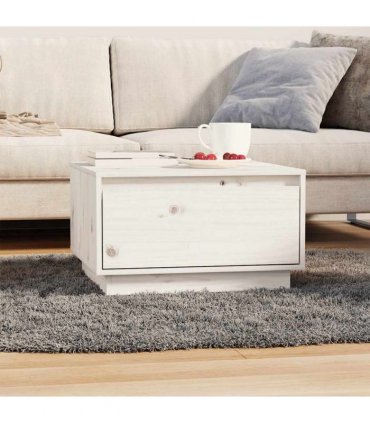 vidaXL Coffee Table White 55x56x32 cm Solid Wood Pine