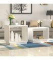 vidaXL Nesting Coffee Tables 2 pcs White Solid Wood Pine