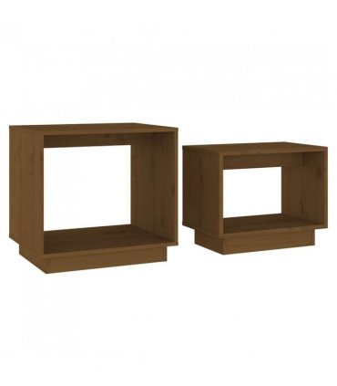 vidaXL Nesting Coffee Tables 2 pcs Honey Brown Solid Wood Pine