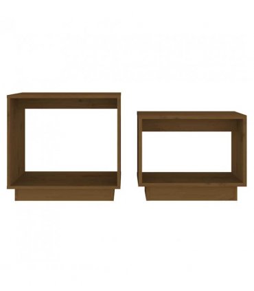 vidaXL Nesting Coffee Tables 2 pcs Honey Brown Solid Wood Pine