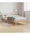 vidaXL Bed Frame Brown 225.5 x 105.5 x 69.5 cm Solid Pine Wood — Colour: Natural, Size: 100 x 220 cm