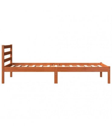 vidaXL Bed Frame without Mattress Wax Brown 75x190 cm Small Single Solid Wood Pine — Size: 75 x 190 cm — V0672028934