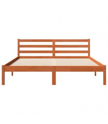 vidaXL Bed Frame | Wax Brown | Solid Pine Wood, Plywood | Double | Modern — Size: 200 x 200 cm