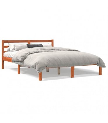 vidaXL Bed Frame without Mattress Wax Brown 120x190 cm Small Double Solid Wood Pine — Size: 120 x 190 cm — V0672028951