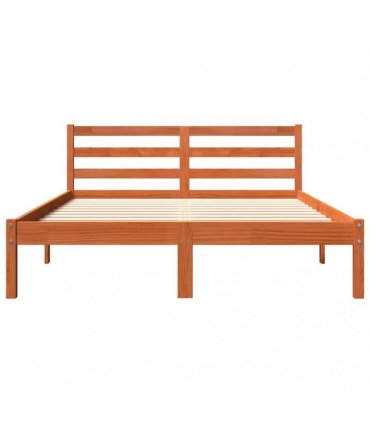 vidaXL Bed Frame without Mattress Wax Brown 120x190 cm Small Double Solid Wood Pine — Size: 120 x 190 cm — V0672028951