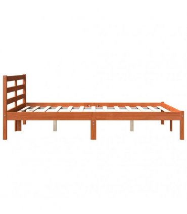 vidaXL Bed Frame without Mattress Wax Brown 120x190 cm Small Double Solid Wood Pine — Size: 120 x 190 cm — V0672028951