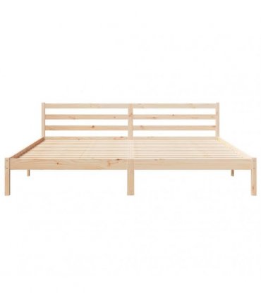 vidaXL Bed Frame Brown 215.5 x 185.5 x 69.5 cm Solid Pine Wood — Colour: Natural, Size: 180 x 210 cm