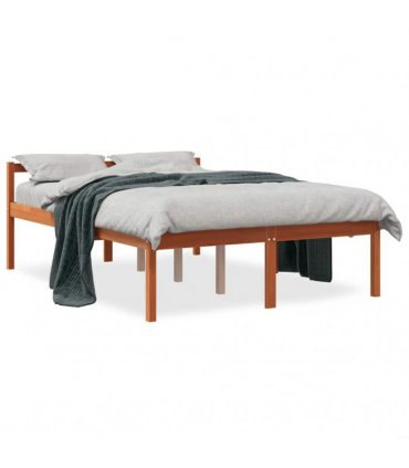 vidaXL Senior Bed | Wax Brown | Solid Pinewood, Plywood (Slats) | 120x200 cm — Size: 120 x 200 cm