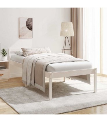 vidaXL Senior Bed without Mattress White 75x190cm Small Single — Size: 2ft6 small single